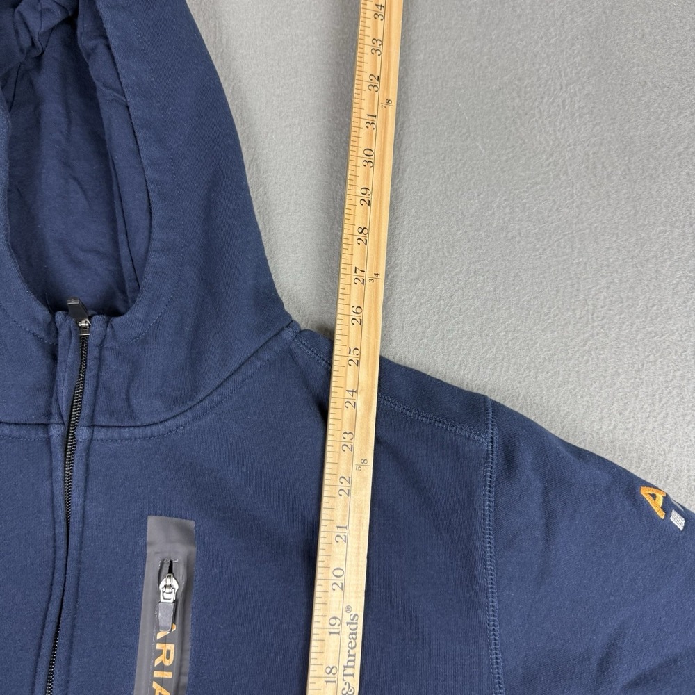 Ariat Rebar Full Zip Up Hoodie Men's Size Large Sweater Navy Blue Outdoor - Picture 7 of 9